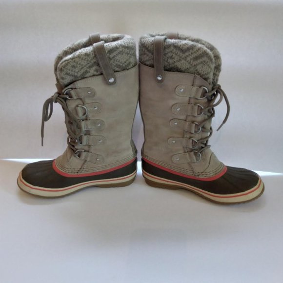 Sorel Size 7 Joan of Arctic Tall Boot Winter Snow Suede Tan Accent Pattern - Picture 2 of 12